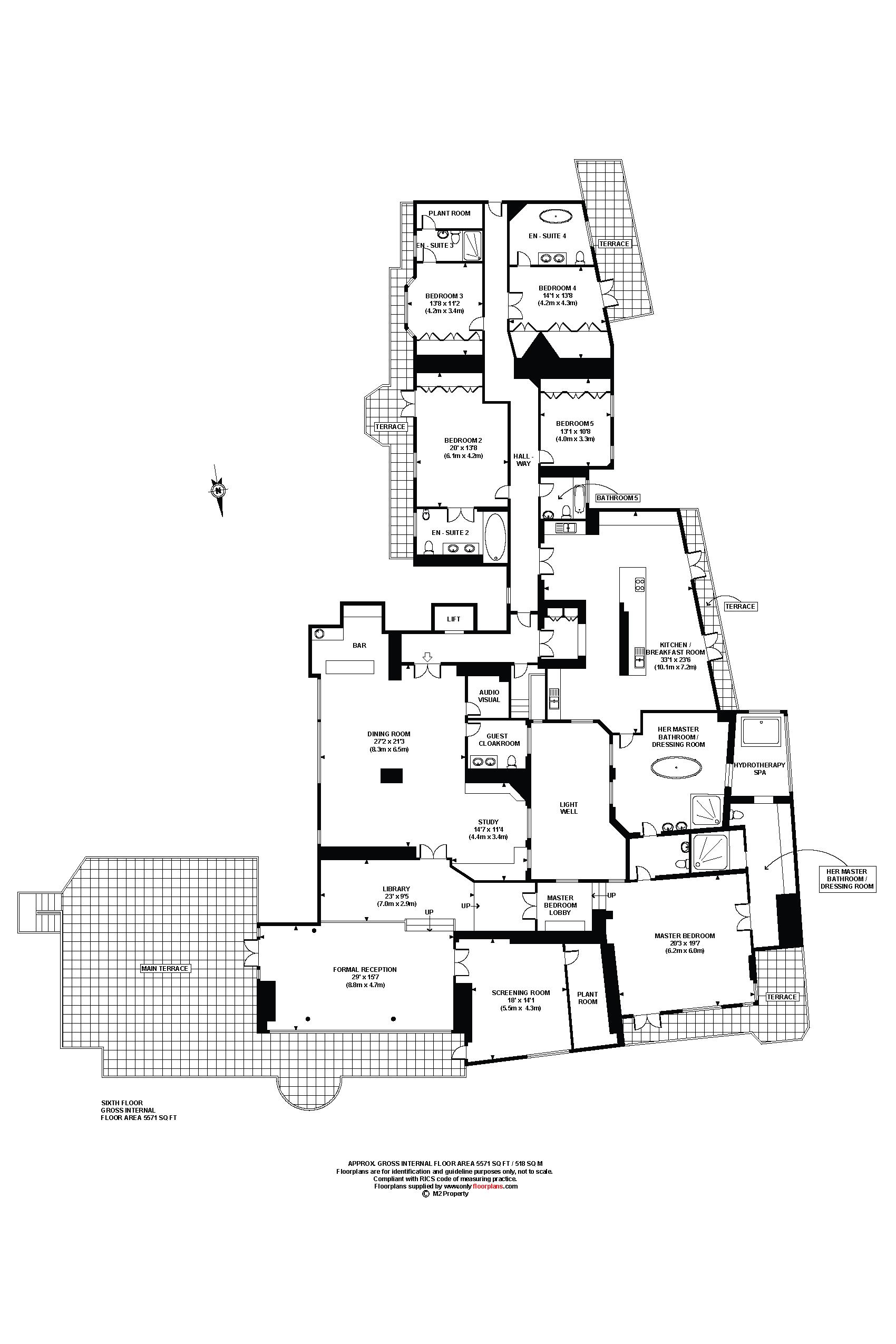 6 bedroom flat to rent, The Penthouse, Wellington Court, Knightsbridge